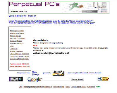 web page sample